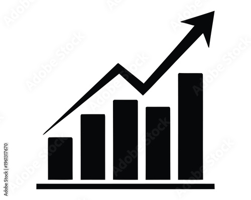 Increasing trend graph with arrow
