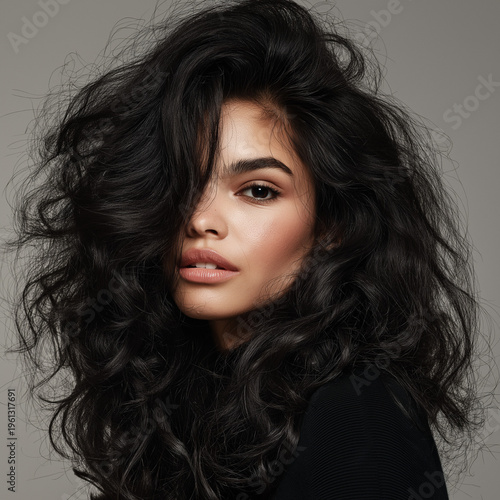 black hair beautifully styled close up female