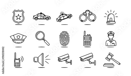Police and law enforcement icons and symbols