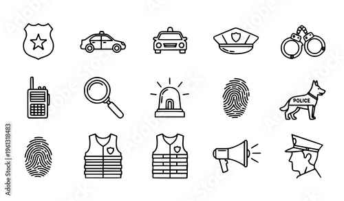 Police and law enforcement icons and symbols
