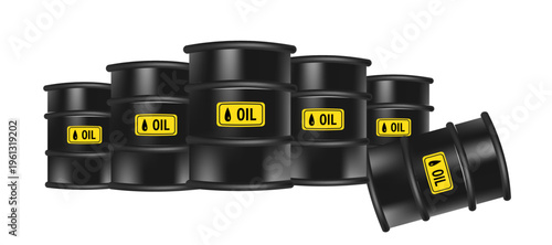 set of Oil barrel PNG