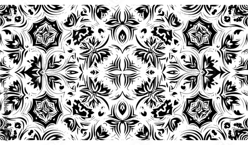 Blue and white Turkish azulejo floral seamless pattern vector inspired by Islamic ceramic tile ornament design