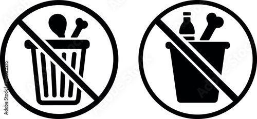 Prohibited items from being discarded in trash bins and recycling containers
