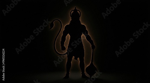 Hanuman Dark Glow Minimal Spiritual Background
