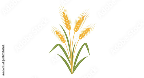 Golden Harvest: An illustration showcasing four stalks of ripe golden wheat, representing the bounty of nature's harvest.