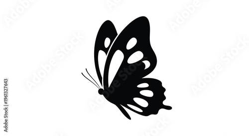 Elegant monarch butterfly design a striking black shape silhouette