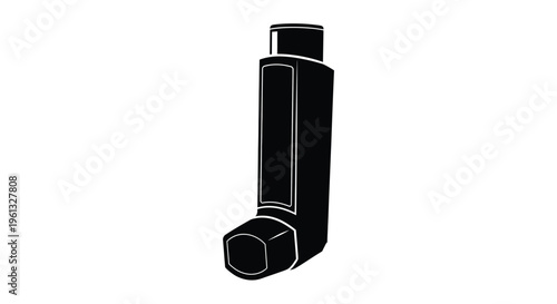 Black inhaler design presented as a striking graphic silhouette