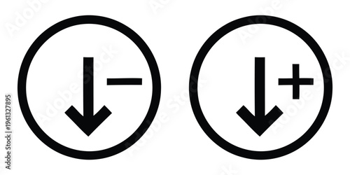 Electrical polarity symbols for direct current