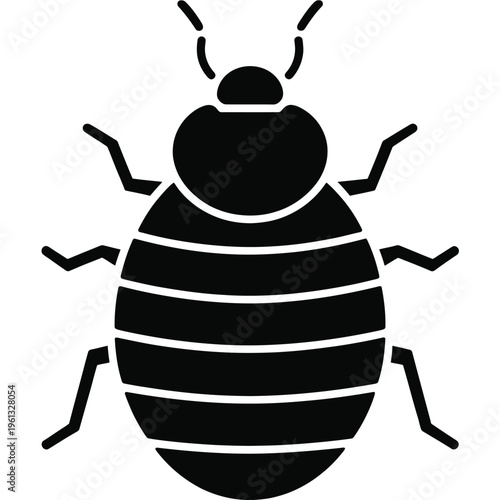 Bedbug icon representing parasitic insect pest associated with bedding infestation hygiene issues and pest control concept vector illustration for health and sanitation design