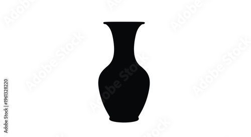 A striking black silhouette of a classic vase design silhouette