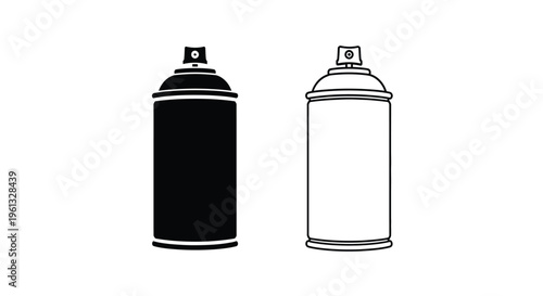 Two spray paint cans one dark and one light in silhouette