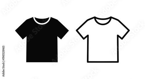 Two t shirts one solid and one outline a graphic silhouette