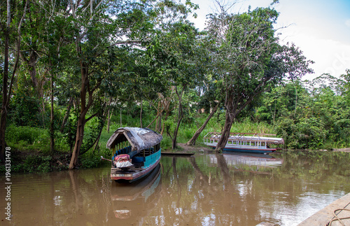 traditional boat on the amazon river