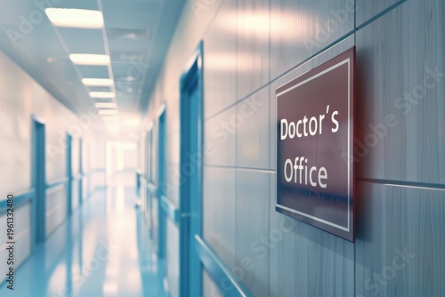 Doorway to tranquility in a modern doctor's office at a calm hospital setting