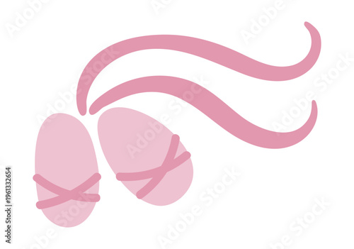 A pair of strappy open toe beach sandals illustration isolated. Summer wear, fashion, accessory, footwear, holidays, vacations, resort. Flat design, clip art element, hand drawn vector