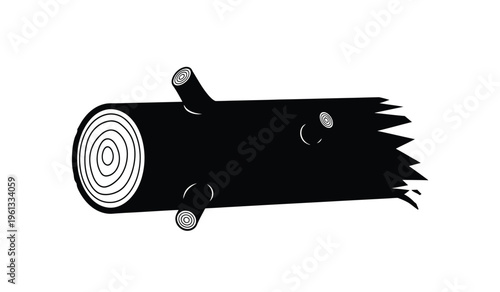 Silhouette of a chainsaw with a spiral target on the side black and white image