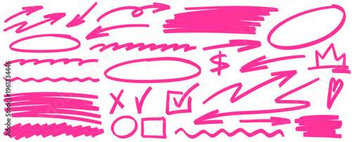 Gentle highlight and marker bring focus, highlight glides over line as arrow directs motion, marker supports circle, pen, underline and stroke.