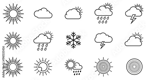 Weather icons set for digital and print use