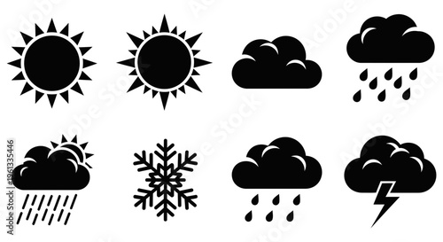 Weather icons set for forecasting and climate