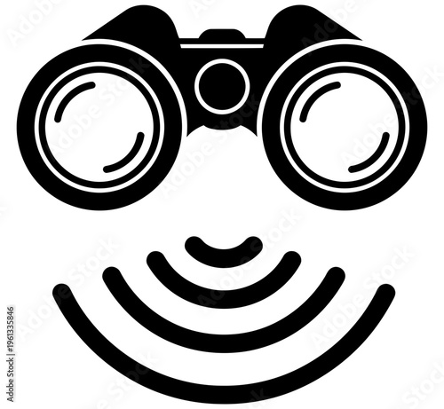 Smiling face with binoculars for eyes looking happy