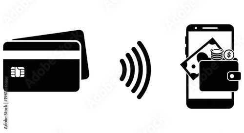 Mobile payment concept with credit card and smartphone