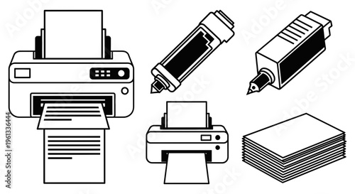 Office printing supplies including printers and ink cartridges