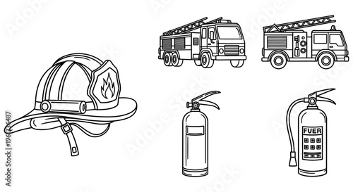 Firefighter equipment and fire trucks for emergency response