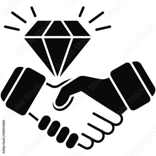 Fiduciary services icon representing financial management, trust administration, and legal responsibility for clients’ assets vector illustration for banking, wealth management, and professional servi