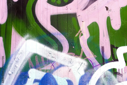 Wallpaper Mural spray painted graffiti messy layers of overlapping urban street art abstract colorful background Torontodigital.ca