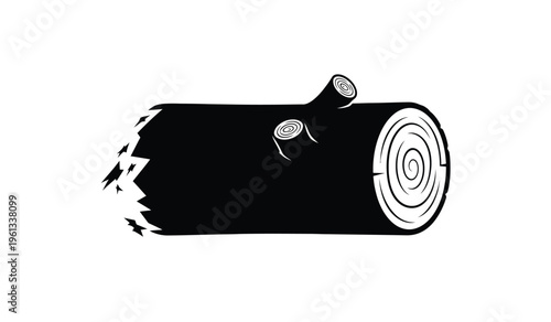 Silhouette of a black and white illustration of a cylinder with a target on the end and a small protrusion on top