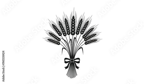Silhouette of a stylized peacock head with feathers and bow tie