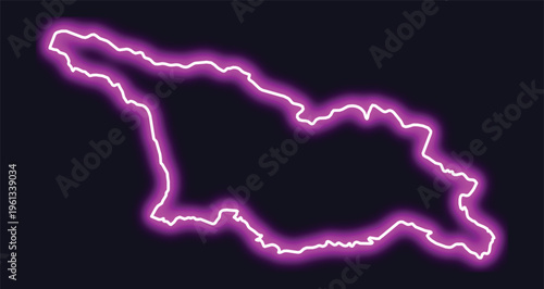 Georgia country outline neon glow purple georgia outline