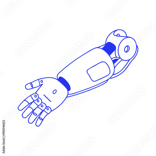 Robot Arm Part Cartoon Doodle Illustration