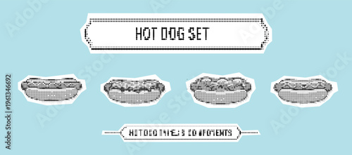 Hot Dog Art Hand Drawn Outline Design