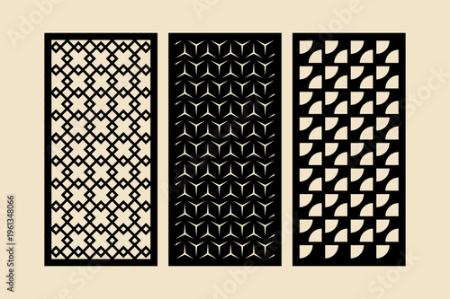 Abstract CNC Cutting Panel Set for Furniture and Wall