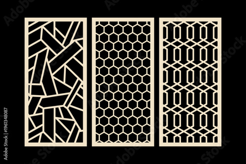Modern Laser Cut Partition Panels Abstract Line Pattern