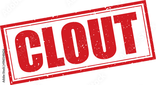Red Clout Rubber Stamp Sign Mark Word Text Written in Grunge Vector in Double Sharp Border in Transparent Background, Svg, Png
