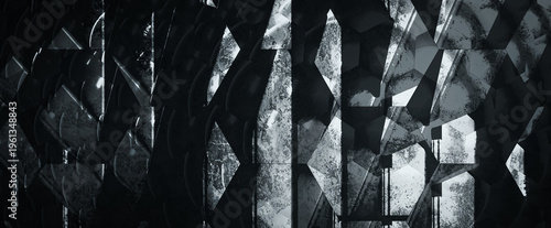 抽象的水墨障壁画　壁紙