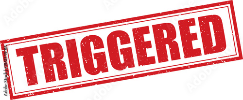 Red Triggered Rubber Stamp Sign Mark Word Text Written in Grunge Double Sharp in Grunge Border in Transparent Background, Svg, Png