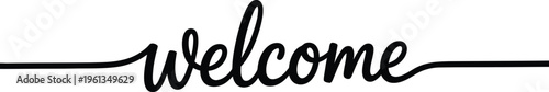 Black Calligraphy Word,  welcome text typography