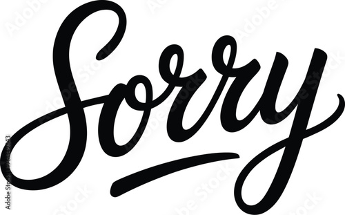 Sorry Calligraphy Text , Sorry text typography