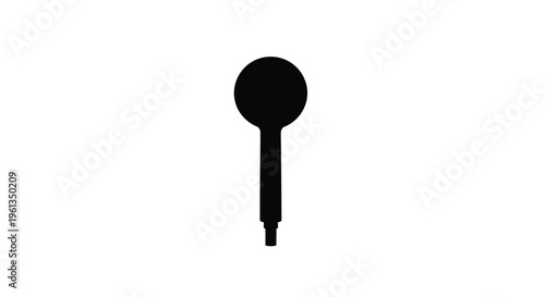 A black silhouette of a modern showerhead against a white background silhouette