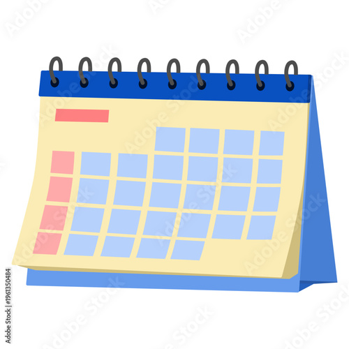 Desk Calendar in Flat Design Style