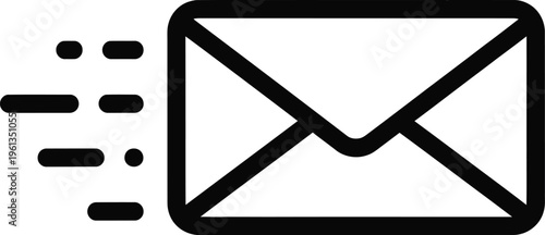 Envelope icon with lines indicating email or messaging