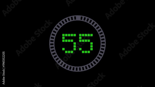 Presentation Countdown Timer, Clean Digital Clock Animation, Corporate Event Timer, Minimal Motion Graphics 60 Seconds