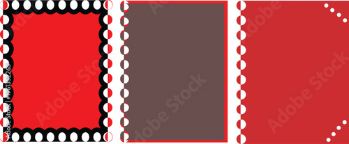 Film strip frame retro cinema border red design element