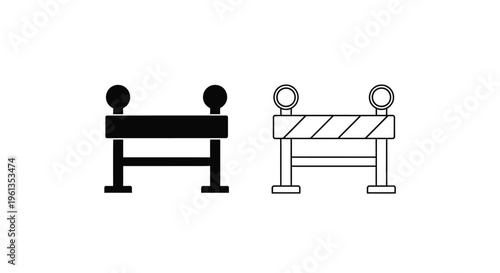 Two barrier designs one solid and one striped shown as a silhouette