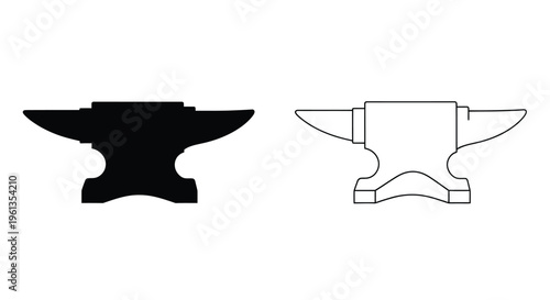 Anvil depictions a solid black form and a white outline silhouette