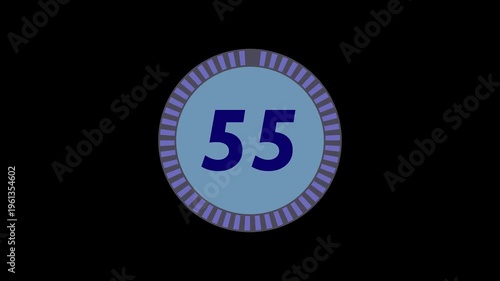 Dark Background Countdown Timer, Cinematic Circular Clock Animation, Elegant Digital Countdown, 4K Motion Graphics
