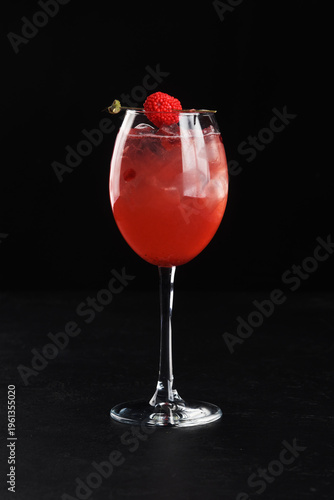 Alcoholic cocktail on a black background